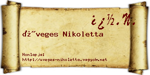 Üveges Nikoletta névjegykártya